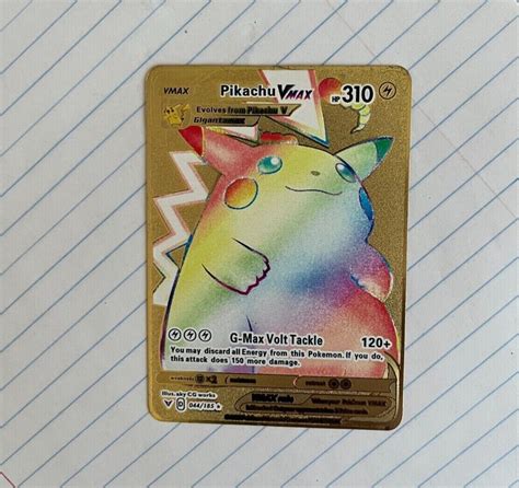 Mavin | Rainbow Pikachu VMAX Gold Collectible Pokemon Card