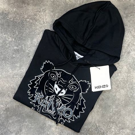 Kenzo Embroidered Tiger Logo Otth Hoodie Black