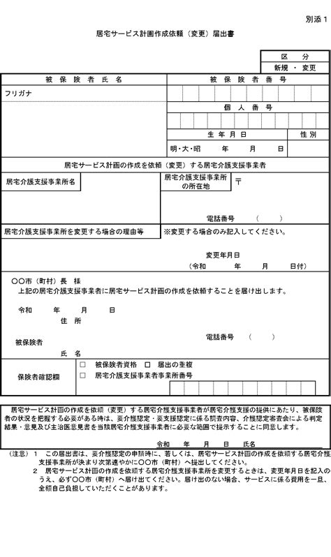 「居宅サービス計画作成依頼（変更）届出書の様式について」等の一部改正について ー 老認発0331第5号 ｜ 通知 ｜ 2685｜法令・qanda