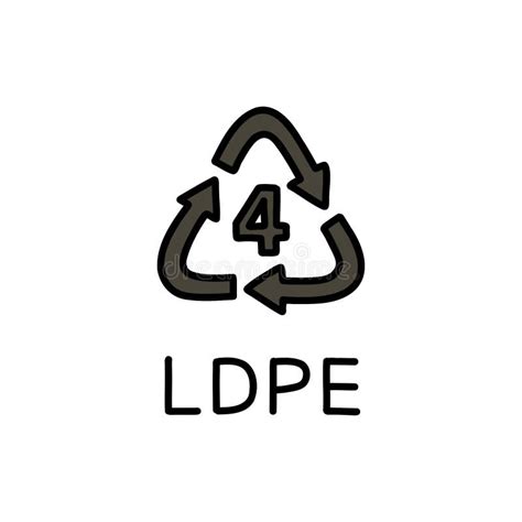 Type Of Plastic Symbol Ldpe Doodle Icon Vector Color Line Illustration