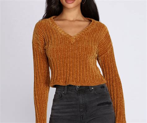 Cozy Chenille V Neck Sweater Insstreet