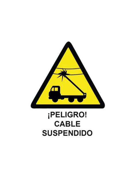 Cartel Pvc Peligro Cable Suspendido 40x30 Referencia 0384 Anidia