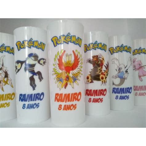 Copos Long Drinks Personalizados Pokemon Lend Rios Ml Kit