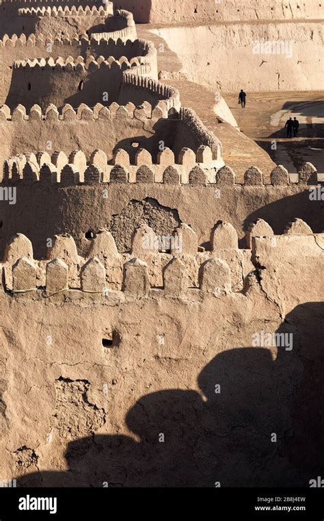 Detail Of The Old Walls Of The Ancient City Of Khiva In Uzbekistan