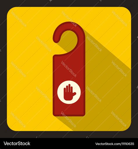 Do Not Disturb Red Sign Icon Flat Style Royalty Free Vector