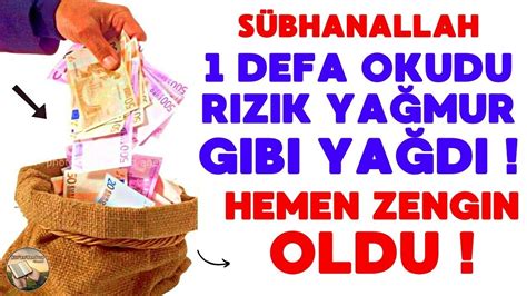 SÜBHANALLAH BU DUAYI ÖMRÜNDE 1 DEFA OKUDU RIZKI SEMADAN YAĞDI ZENGİN