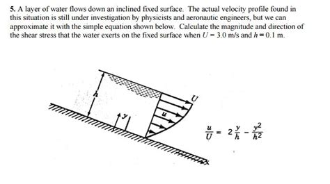 Solved A Layer Of Water Flows Down An Inclined Fixed Surf Chegg