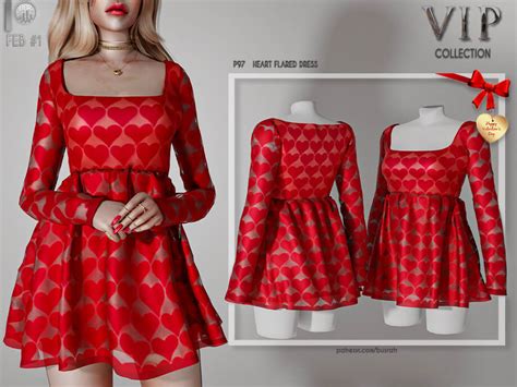 The Sims Heart Flared Dress P By Busra Tr The Sims Game