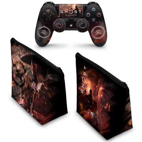 Kit Capa Case E Skin Ps Controle Ghost Of Tsushima Pop Arte Skins