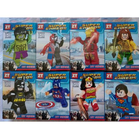 Kit 3 Bonecos Vingadores ou Liga Da Justiça Lego 8 Cm Escolha sua