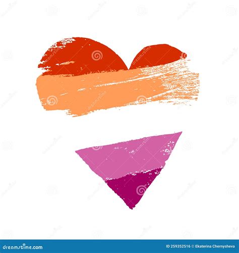 Lesbian Pride Flag In The Shape Of A Big Heart A Colorful Logo Of One