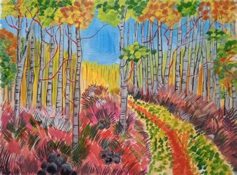 The Colorful Forest Painting By ABHIK MAHANTI, Paintings Fine Art for Sell