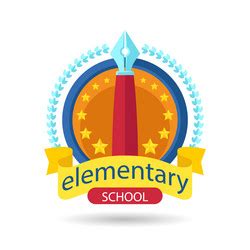 Hand drawn book planet elementary school logo Vector Image