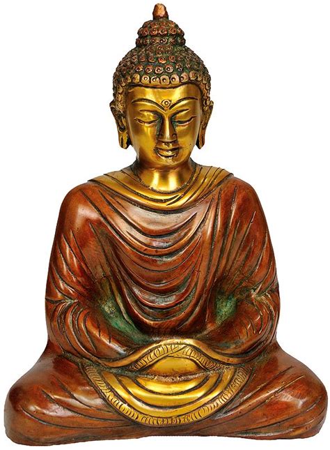 Brass Buddha Statue In Dhyana Mudra Handmade Made In India