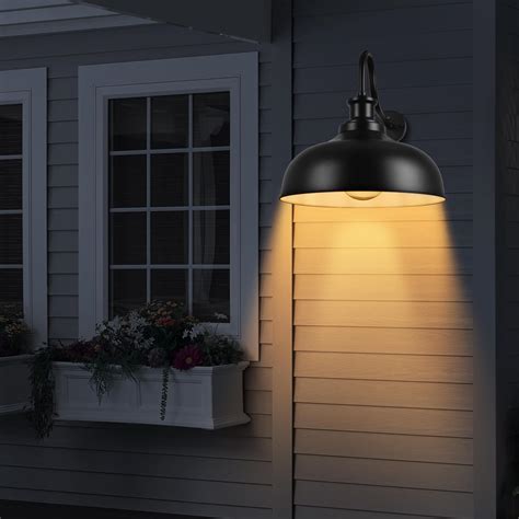 Diyel Dusk To Dawn Outdoor Gooseneck Barn Light Inch Dome Outdoor