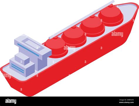 Gas Ship Carrier Pipe Icon Isometric Vector Port Cargo Water Delivery