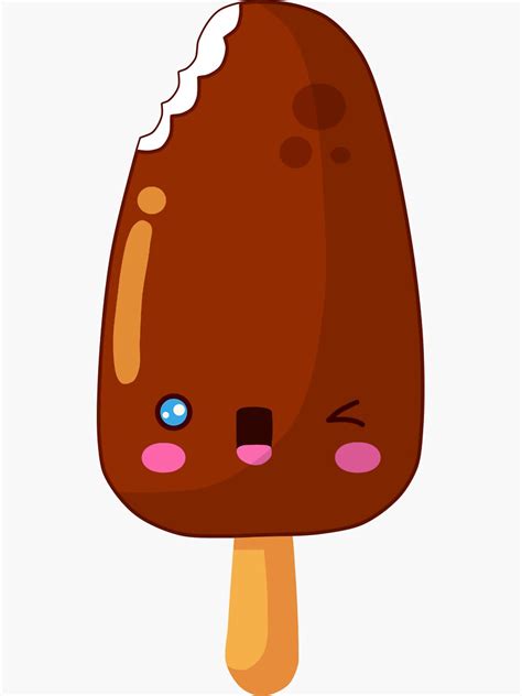 Kawaii Chocolate Ice Cream Sticker For Sale By Menddyy Redbubble