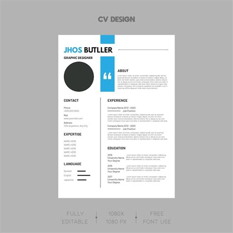 Diseño De Plantilla De Cv De Currículum Moderno Creativo Vector Premium