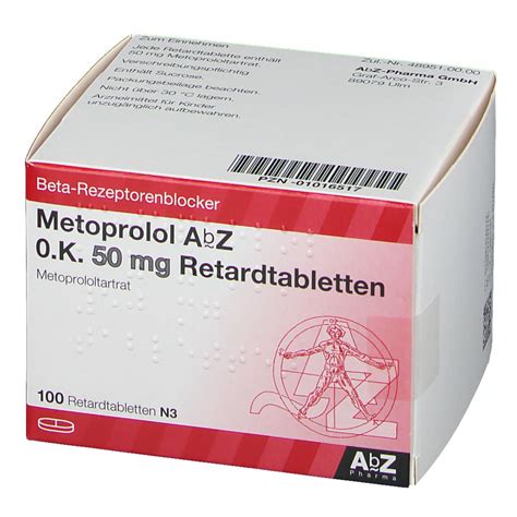 Metoprolol Abz 0 K 50mg 100 St Mit Dem E Rezept Kaufen Shop Apotheke