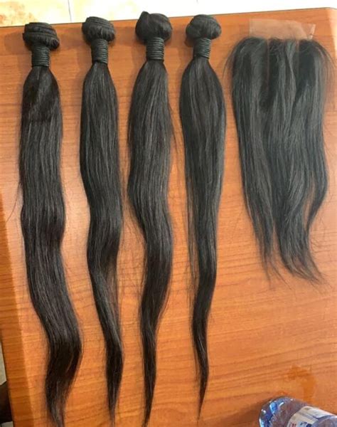 Peruvian Straight Human Hair Inches With Closure Zuba Online Mall