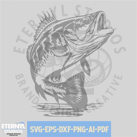 Bass Svg Png Largemouth Bass Svg Bass Clipart Lake Bass Bass Cut