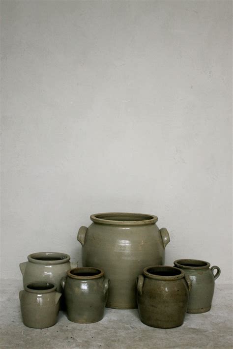 Old Salt Glaze Pots Aardewerk Vazen Steengoed