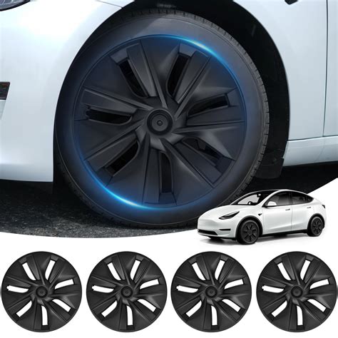 Oedro Pcs Tesla Model Y Wheel Cover Hubcaps Inch Abs Rim Protector