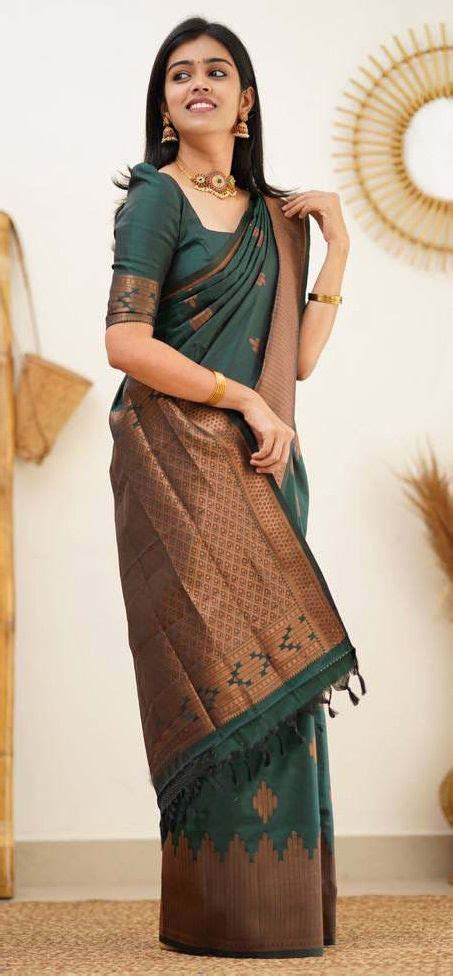 Party Wear Traditional Green Color Art Silk Fabric Saree