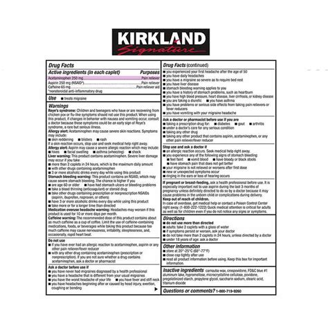 Kirkland Signature Migraine Relief Coated Ubuy Botswana