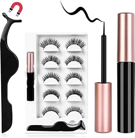 Amazon 5 Pairs Magnetic Eyelashes And Eyeliner Kit Lanvier