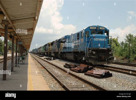 Conrail Locomotive At The Head Of A Freight Train At Jacksonville