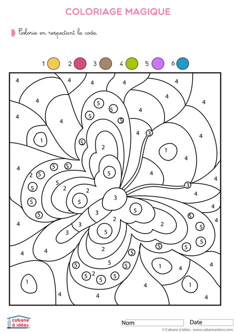 Coloriage Magique Papillon Cabane Id Es Coloring Pages Color By