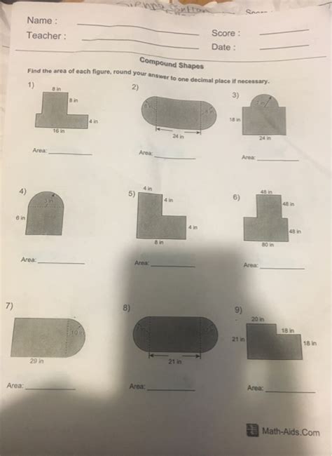 Math Aids Compound Shapes