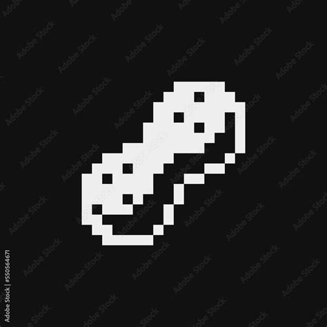 Peanuts Pixel Art Icon Nuts Isolated Vector Illustration 8 Bit Sprite