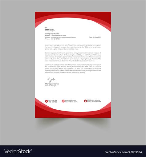 Letterhead Design Royalty Free Vector Image Vectorstock