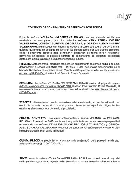 Contrato De Compraventa De Posesion Docx Document Hot Sex Picture