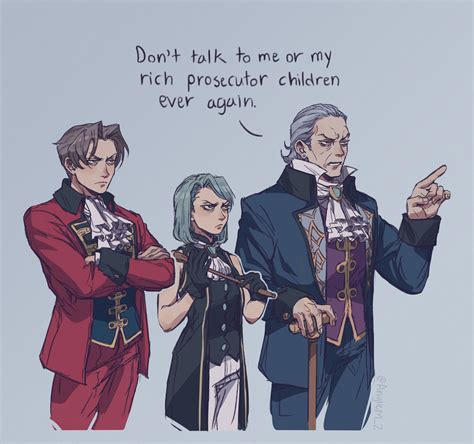 Miles Edgeworth Franziska Von Karma And Manfred Von Karma Ace