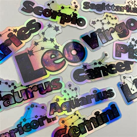 Scorpio Holographic Sticker Zodiac Custom Sticker Astrology Etsy