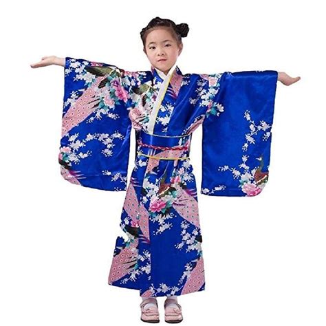 Elibelle Japanese Traditional Dress Kimono Robe For Kids Girls Costume