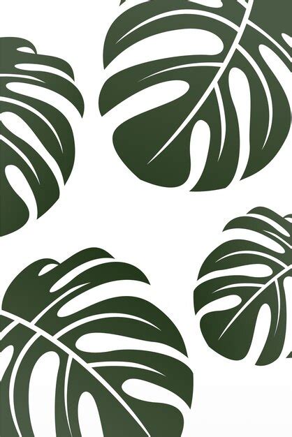 Premium Vector Monstera Leaf Flower Wall Art Poster Monstera Leaf