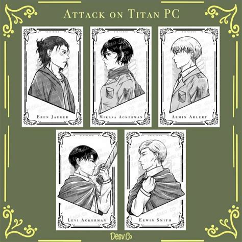 Jual Attack On Titan Art Print Photocard Pc Holo Levi Erwin Mikasa