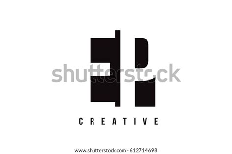 Ep E P White Letter Logo Stock Vector Royalty Free