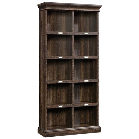 Sauder Barrister Lane Tall Bookcase Iron Oak Finish