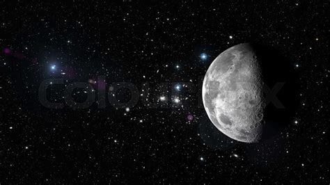 Planet Moon In Outer Space Stock Image Colourbox