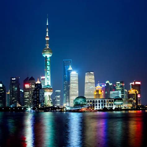 Shanghai skyline at night Stock Photos, Royalty Free Shanghai skyline ...