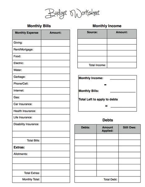 Basic Budgeting Worksheets Free Worksheets Samples