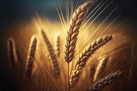 Premium Photo Wheat Field Ears Of Golden Wheat Closeup Harvest Concept