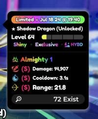 Almighty Shiny Shadow Dragon Evo Sss Id Playerauctions