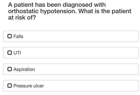 Solved A Patient Has Been Diagnosed With Orthostatic Hypotension What