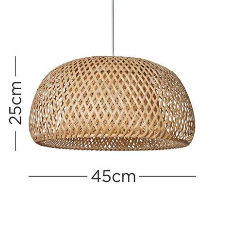 Natural Rattan Light Shade Domed Lampshade Pendant Living Room Lamp Led Bulb Ebay